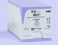 6-0 VILET Suture tressée non teinte, aiguille P3 de 45 cm | V492 — view 1