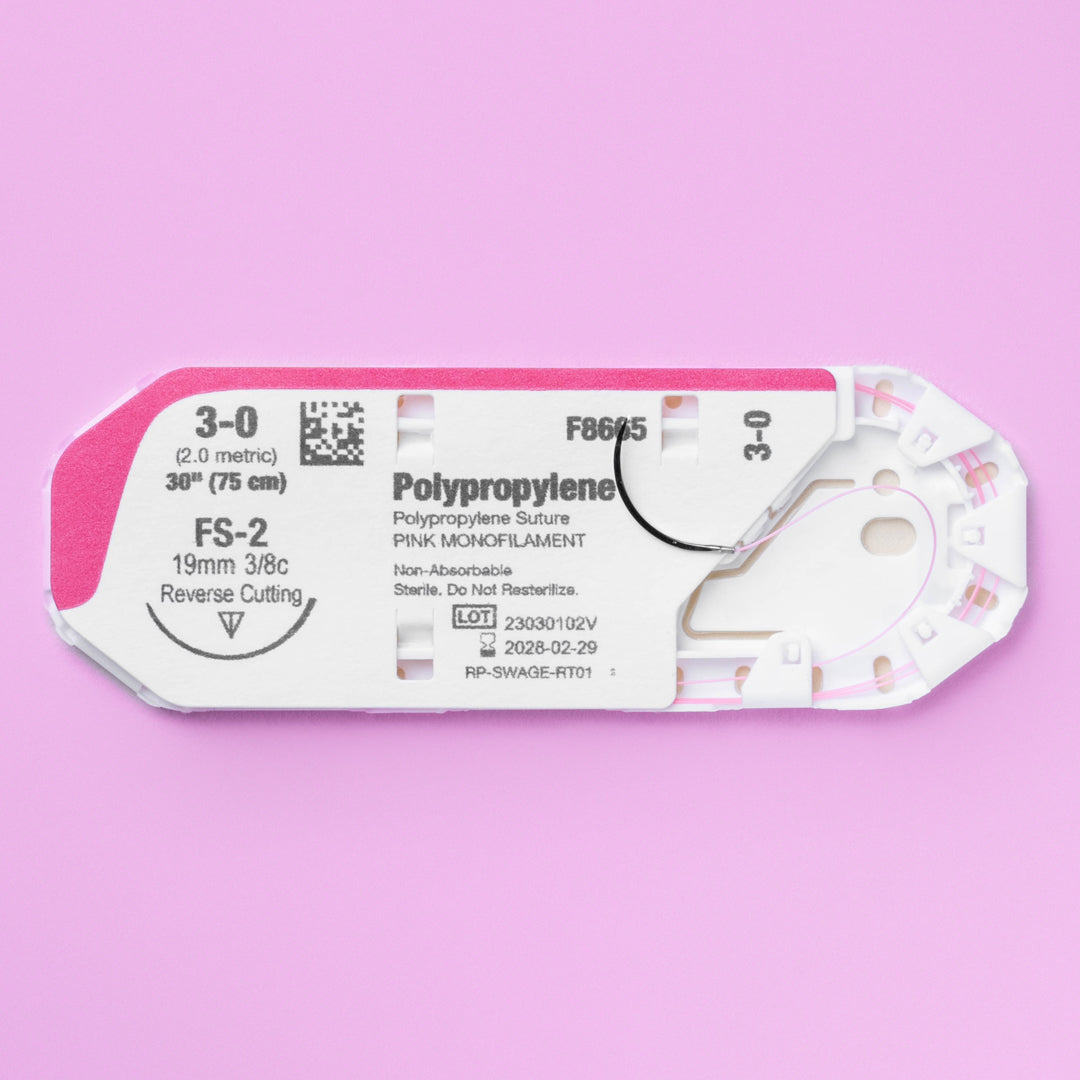 polypropylene veterinary surgical suture with needle