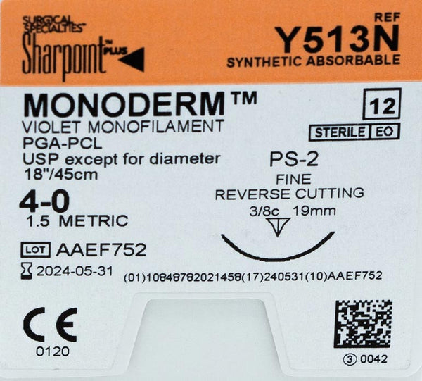 4-0 Monoderm Violet 18" PS-2 | Y513N