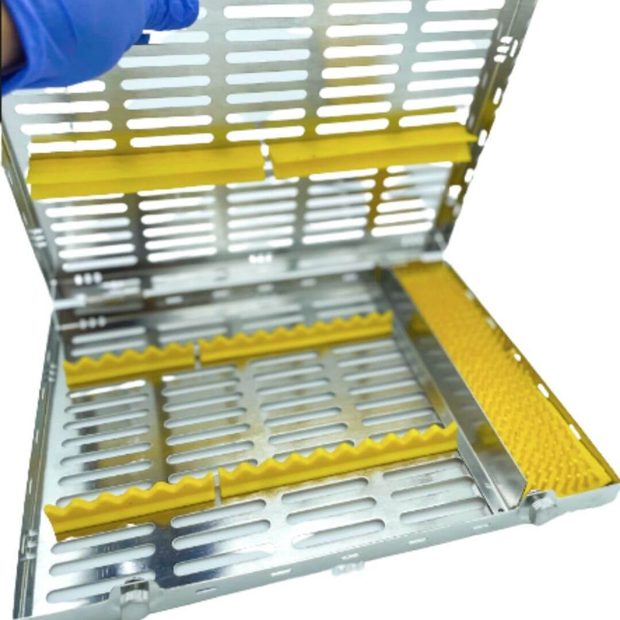 16 Hold SS Cassette — Hinged Lid + Side Tray
