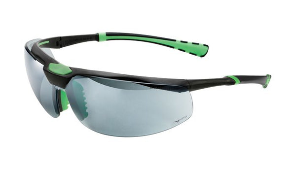 Safety Glasses | Black/green frame, smoke FM lens, anti-scratch, antifog UV400
